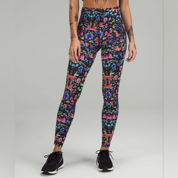 NWT Lululemon Swift Speed High-Rise Tight 28" Flowerscope Black Multi Sz 0 - Picture 2 of 16